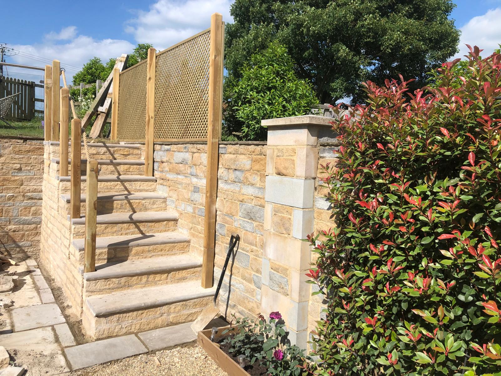 Sandstone steps and walling by I'm Your Mann Rutland