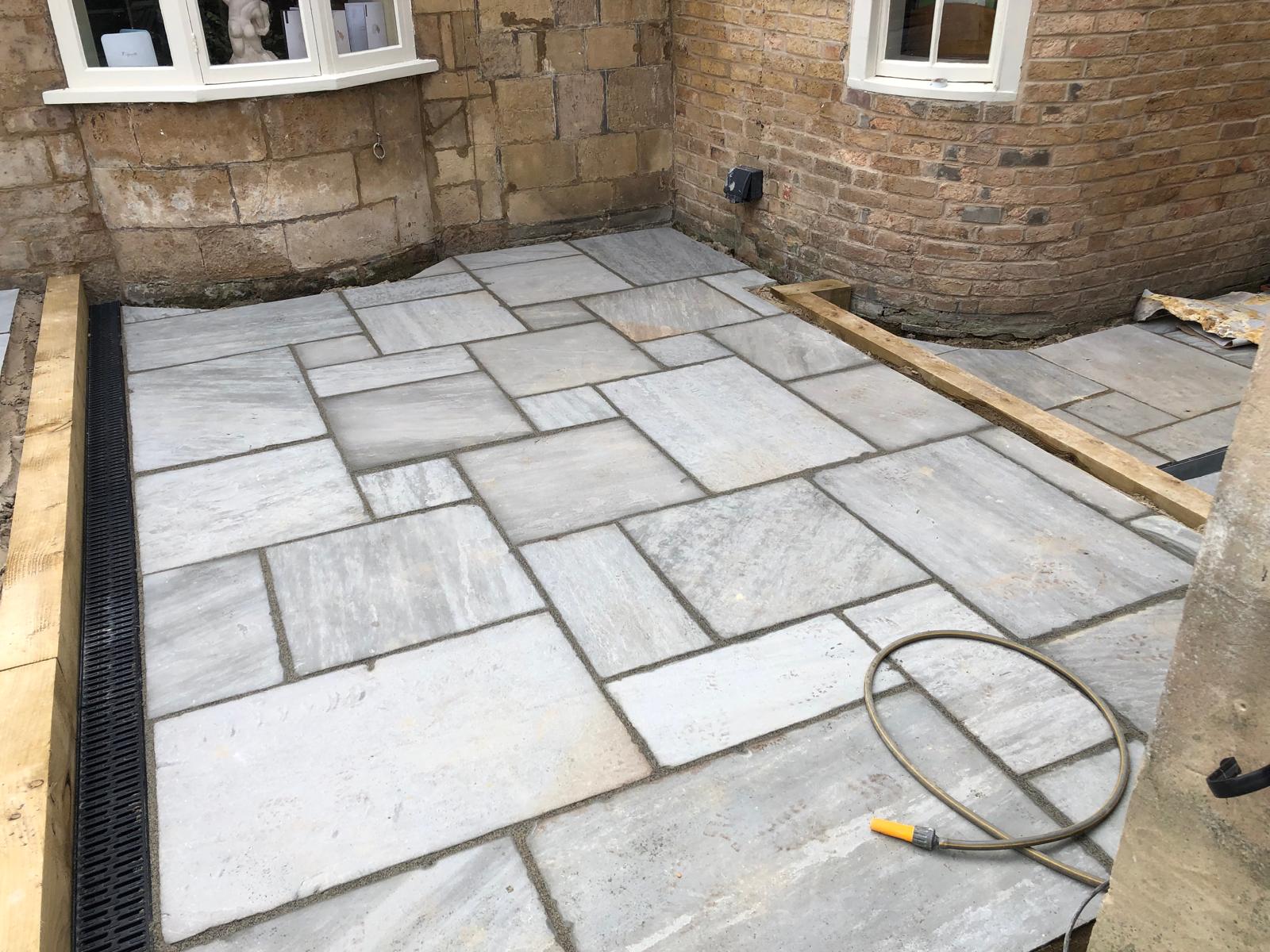 Natural stone patio Stamford
